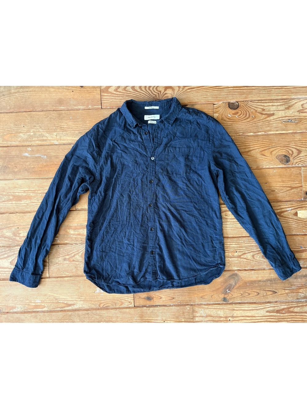 Urban Outfitters Modern Fit Button Down Shirt Men’s Large Navy 100% Cotton